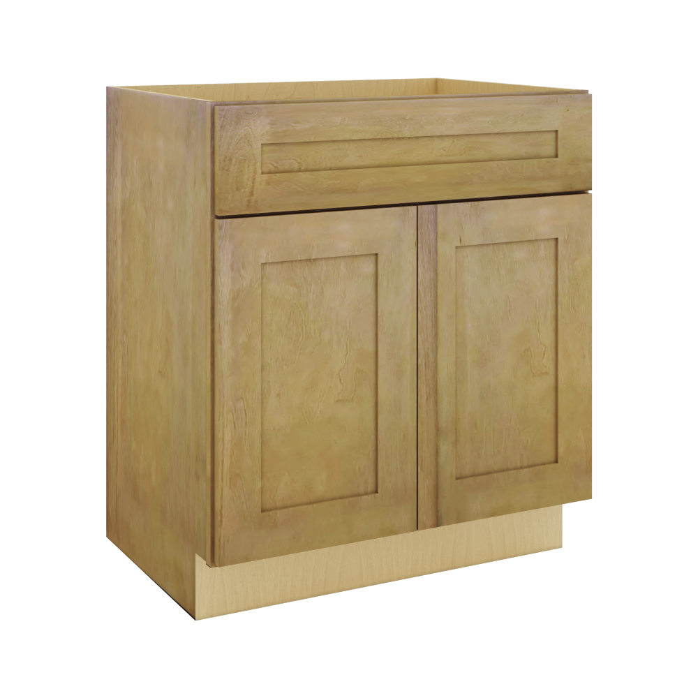 Modernform Cabinet Natural Shaker 30" W X 34 1/2" H X 21" D Sink Base 2 Doors/1 False Front